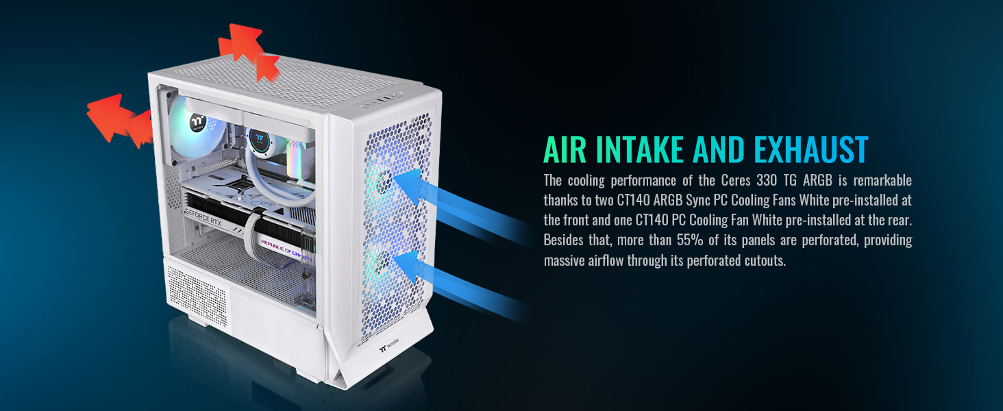 Thermaltake Ceres 330 TG ARGB Mid Tower E-ATX Case